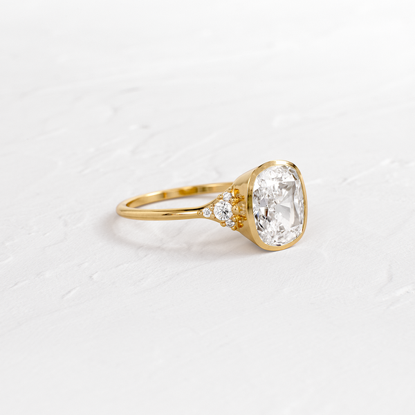 Bezel & Cluster Style-Elongated Cushion Lab Grown Diamond Engagement Ring - Solitaire-Oval Lab Grown Diamond Engagement Ring