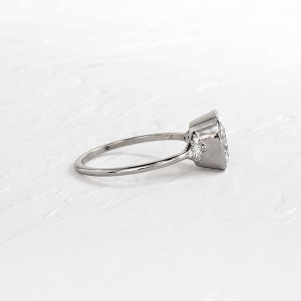 Bezel & Cluster Style-Elongated Cushion Lab Grown Diamond Engagement Ring - Solitaire-Oval Lab Grown Diamond Engagement Ring