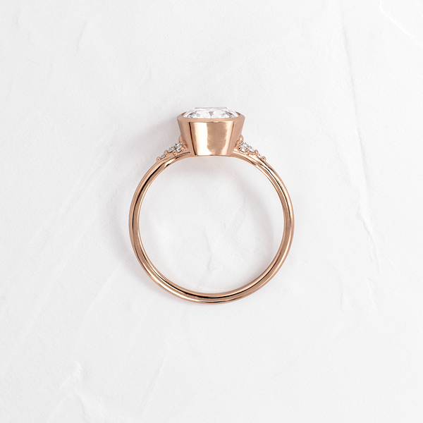Bezel & Cluster Style-Elongated Cushion Lab Grown Diamond Engagement Ring - Solitaire-Oval Lab Grown Diamond Engagement Ring