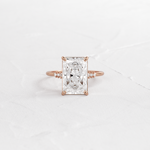 Pave Style-Radiant Lab Grown Diamond Engagement Ring - Solitaire-Oval Lab Grown Diamond Engagement Ring