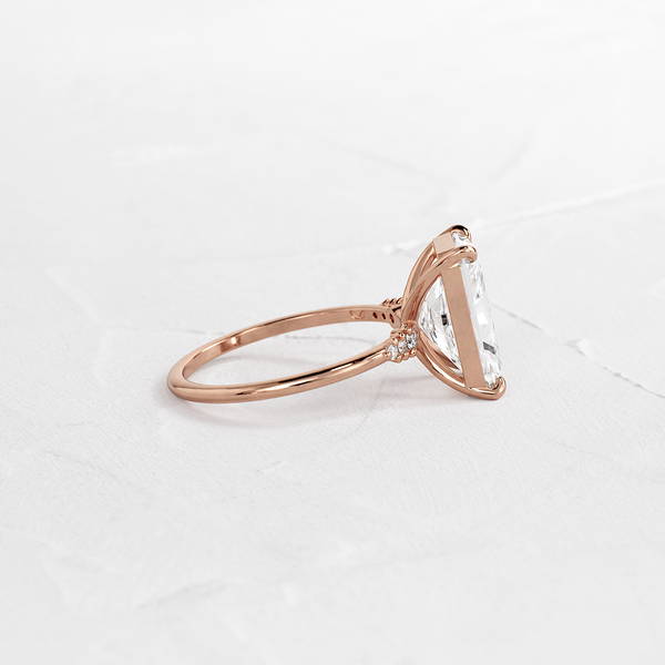Pave Style-Radiant Lab Grown Diamond Engagement Ring - Solitaire-Oval Lab Grown Diamond Engagement Ring