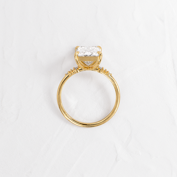 Pave Style-Radiant Lab Grown Diamond Engagement Ring - Solitaire-Oval Lab Grown Diamond Engagement Ring