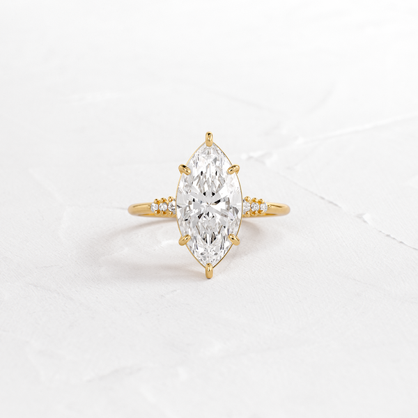 Cluster Style-Marquise Lab Grown Diamond Engagement Ring - Solitaire-Oval Lab Grown Diamond Engagement Ring