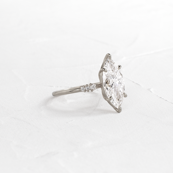 Cluster Style-Marquise Lab Grown Diamond Engagement Ring - Solitaire-Oval Lab Grown Diamond Engagement Ring