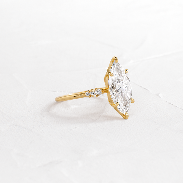 Cluster Style-Marquise Lab Grown Diamond Engagement Ring - Solitaire-Oval Lab Grown Diamond Engagement Ring