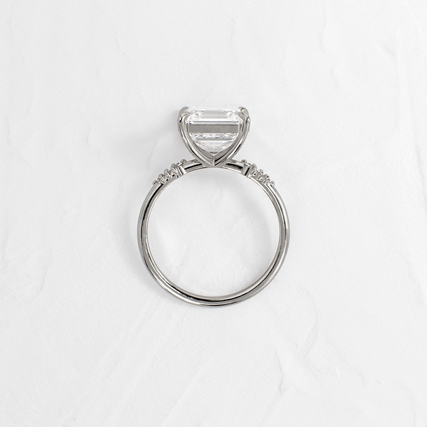 Pave Style-Asscher Lab Grown Diamond Engagement Ring - Solitaire-Oval Lab Grown Diamond Engagement Ring