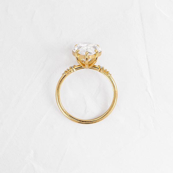 Pave Style-Pear Lab Grown Diamond Engagement Ring - Solitaire-Oval Lab Grown Diamond Engagement Ring