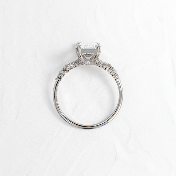 Cluster & Double Prong-Emerald Lab Grown Diamond Engagement Ring - Solitaire-Oval Lab Grown Diamond Engagement Ring