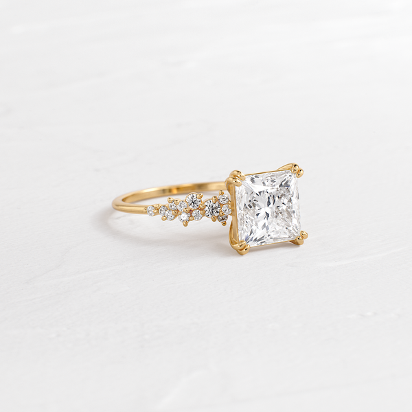 Cluster & Double Prong-Princess Lab Grown Diamond Engagement Ring - Solitaire-Oval Lab Grown Diamond Engagement Ring