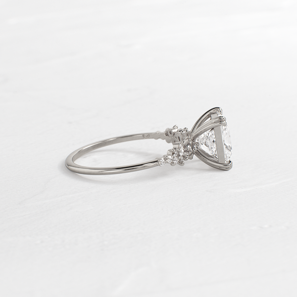 Cluster & Double Prong-Princess Lab Grown Diamond Engagement Ring - Solitaire-Oval Lab Grown Diamond Engagement Ring