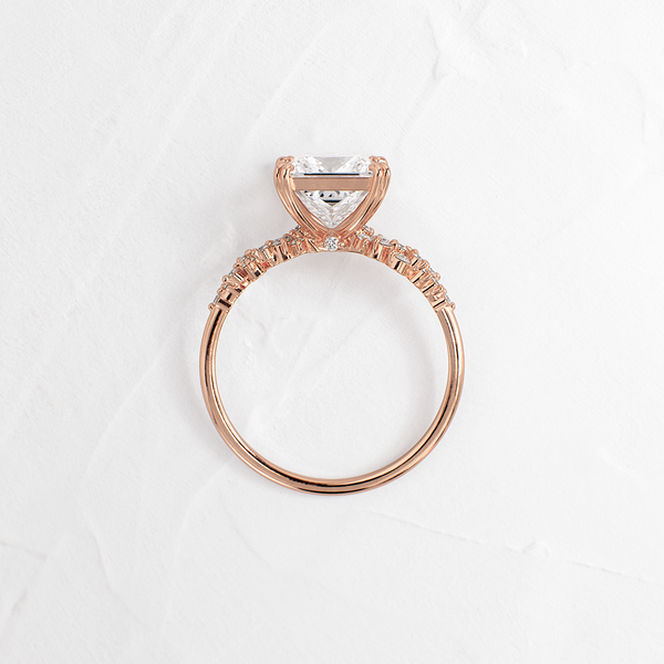 Cluster & Double Prong-Princess Lab Grown Diamond Engagement Ring - Solitaire-Oval Lab Grown Diamond Engagement Ring