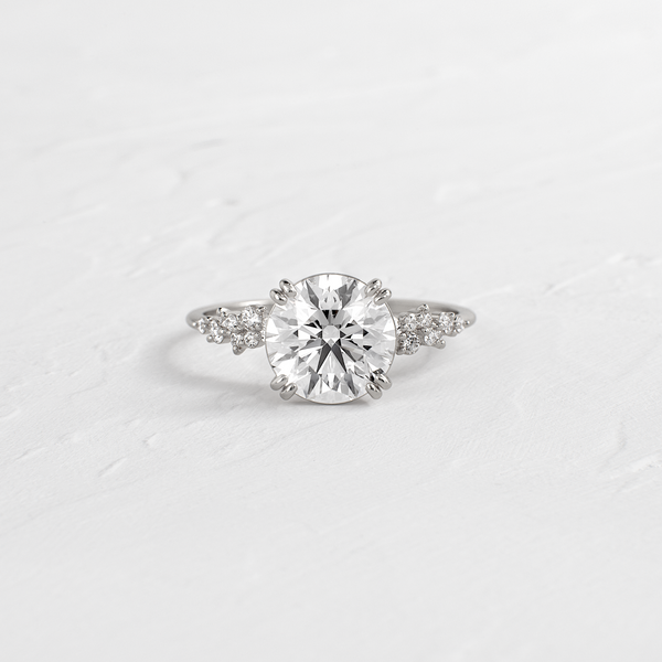 Cluster & Double Prong-Round Lab Grown Diamond Engagement Ring - Solitaire-Oval Lab Grown Diamond Engagement Ring