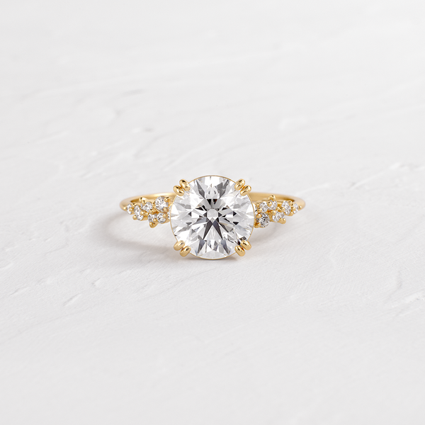 Cluster & Double Prong-Round Lab Grown Diamond Engagement Ring - Solitaire-Oval Lab Grown Diamond Engagement Ring