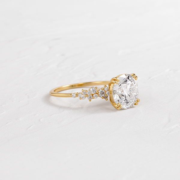 Cluster & Double Prong-Round Lab Grown Diamond Engagement Ring - Solitaire-Oval Lab Grown Diamond Engagement Ring