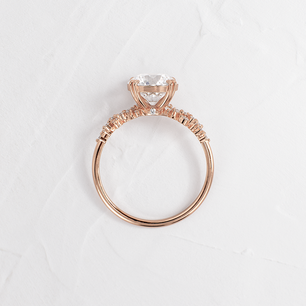 Cluster & Double Prong-Round Lab Grown Diamond Engagement Ring - Solitaire-Oval Lab Grown Diamond Engagement Ring