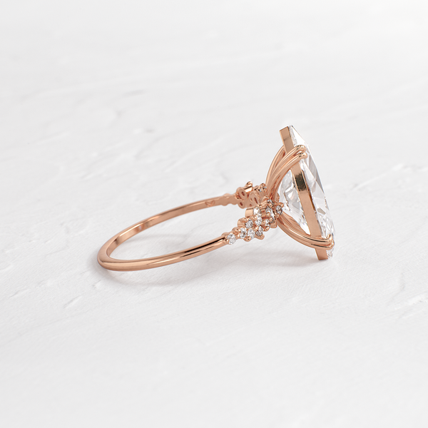 Cluster & Double Prong-Marquise Lab Grown Diamond Engagement Ring - Solitaire-Oval Lab Grown Diamond Engagement Ring