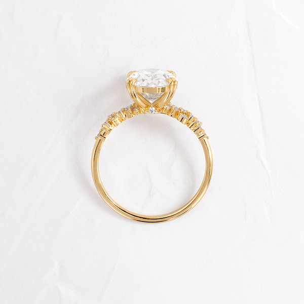 Cluster & Double Prong-Oval Lab Grown Diamond Engagement Ring - Solitaire-Oval Lab Grown Diamond Engagement Ring