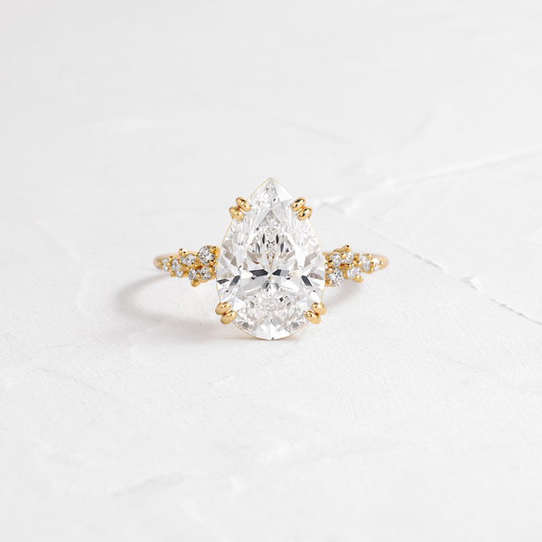 Cluster & Double Prong-Pear Lab Grown Diamond Engagement Ring - Solitaire-Oval Lab Grown Diamond Engagement Ring