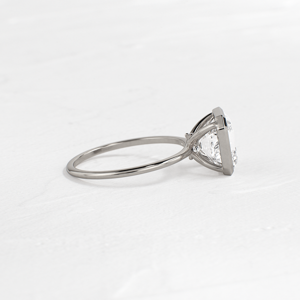 Solitaire Bezel with Hidden Stones-Asscher Lab Grown Diamond Engagement Ring - Solitaire-Oval Lab Grown Diamond Engagement Ring