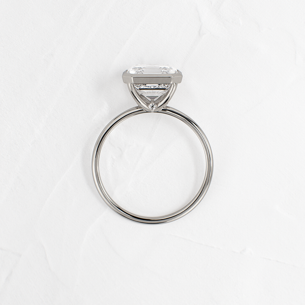 Solitaire Bezel with Hidden Stones-Asscher Lab Grown Diamond Engagement Ring - Solitaire-Oval Lab Grown Diamond Engagement Ring