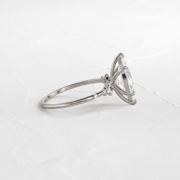Cluster Style-Marquise Lab Grown Diamond Engagement Ring - Solitaire-Oval Lab Grown Diamond Engagement Ring