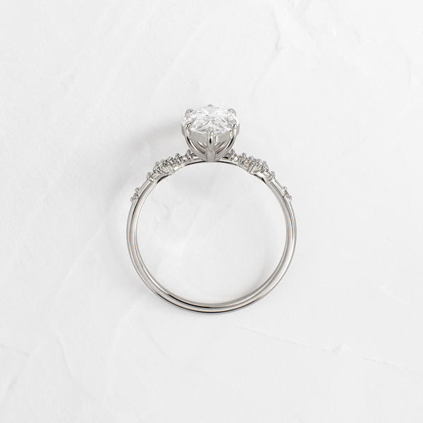 Cluster Style-Marquise Lab Grown Diamond Engagement Ring - Solitaire-Oval Lab Grown Diamond Engagement Ring