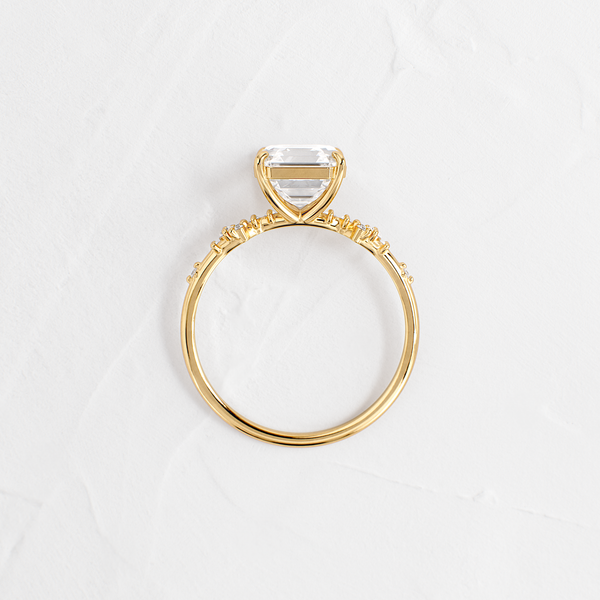 Cluster Style-Asscher Lab Grown Diamond Engagement Ring - Solitaire-Oval Lab Grown Diamond Engagement Ring