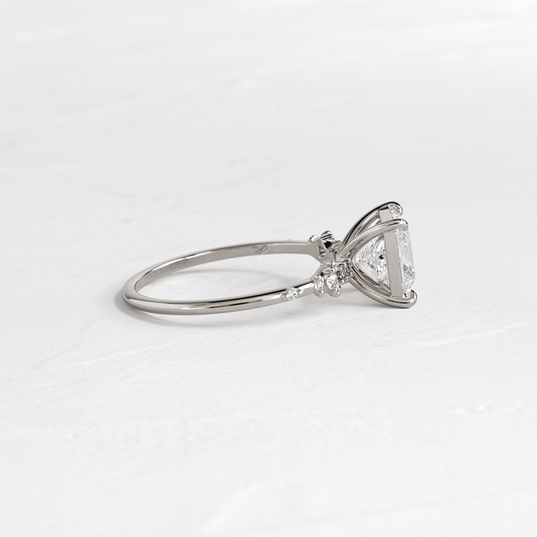 Cluster Style-Princess Lab Grown Diamond Engagement Ring - Solitaire-Oval Lab Grown Diamond Engagement Ring