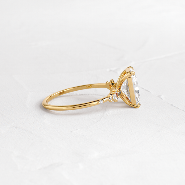 Cluster Style-Radiant Lab Grown Diamond Engagement Ring - Solitaire-Oval Lab Grown Diamond Engagement Ring