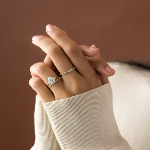 Three Stone-Oval Lab Grown Diamond Engagement Ring - Solitaire-Oval Lab Grown Diamond Engagement Ring