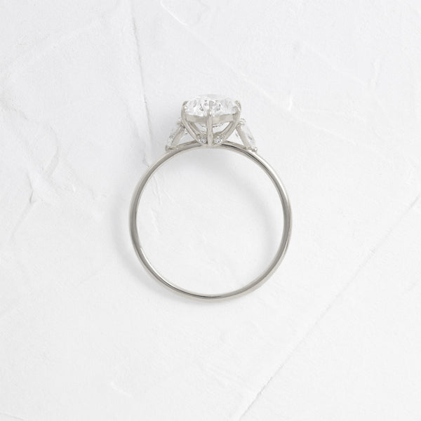 Three Stone-Oval Lab Grown Diamond Engagement Ring - Solitaire-Oval Lab Grown Diamond Engagement Ring