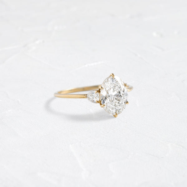 Three Stone-Oval Lab Grown Diamond Engagement Ring - Solitaire-Oval Lab Grown Diamond Engagement Ring