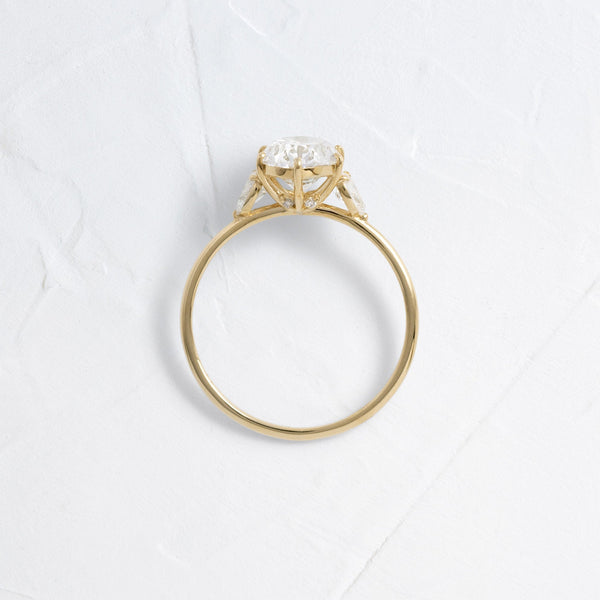 Three Stone-Oval Lab Grown Diamond Engagement Ring - Solitaire-Oval Lab Grown Diamond Engagement Ring
