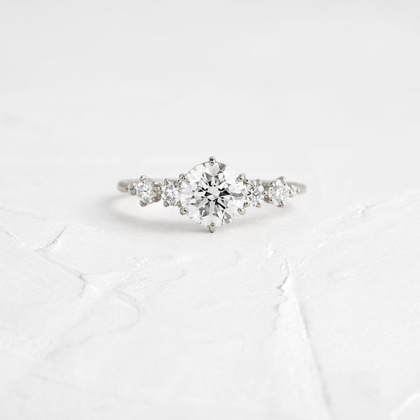 Cluster-Round Lab Grown Diamond Engagement Ring - Solitaire-Oval Lab Grown Diamond Engagement Ring