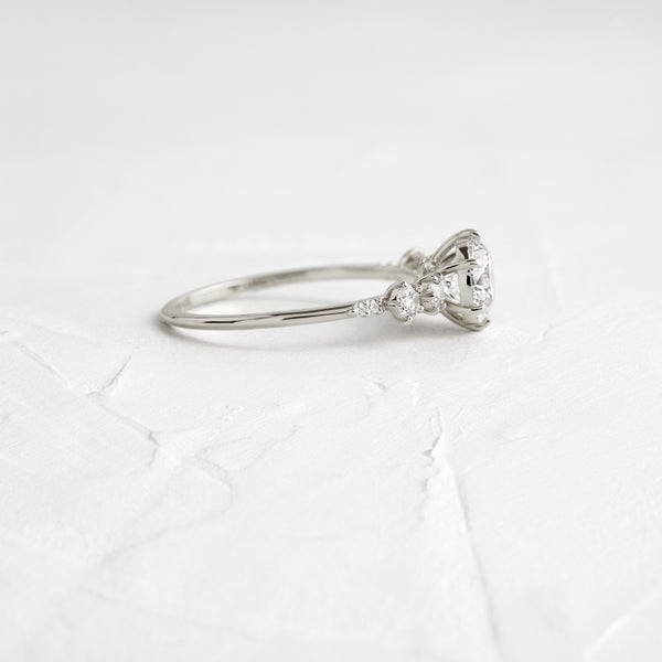 Cluster-Round Lab Grown Diamond Engagement Ring - Solitaire-Oval Lab Grown Diamond Engagement Ring