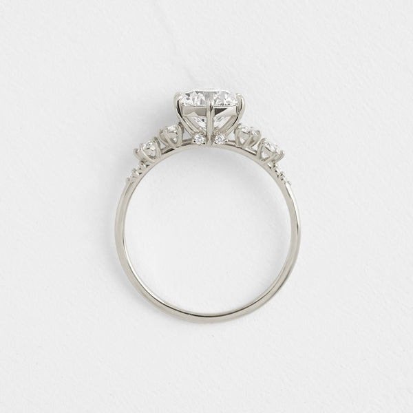 Cluster-Round Lab Grown Diamond Engagement Ring - Solitaire-Oval Lab Grown Diamond Engagement Ring