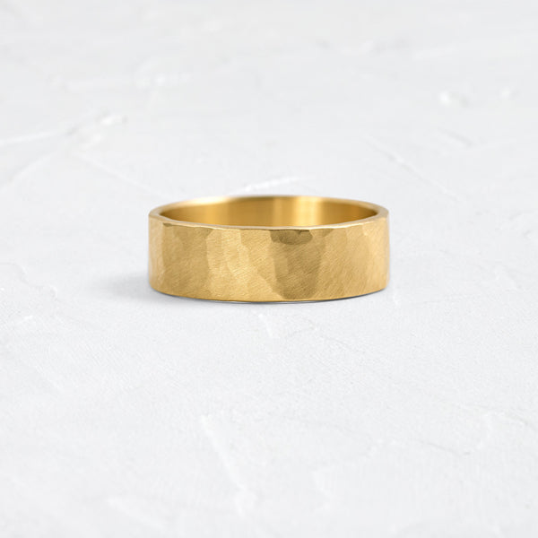 Hammered Finish- Men's Wedding Band - Classic- Men's Wedding Band
