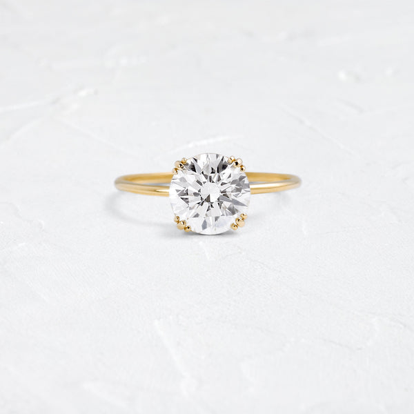Solitaire Triple Prong-Round Lab Grown Diamond Engagement Ring - Solitaire-Oval Lab Grown Diamond Engagement Ring