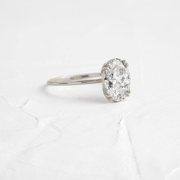 Solitaire Double Prong-Oval Lab Grown Diamond Engagement Ring - Solitaire-Oval Lab Grown Diamond Engagement Ring