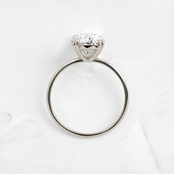 Solitaire Double Prong-Oval Lab Grown Diamond Engagement Ring - Solitaire-Oval Lab Grown Diamond Engagement Ring