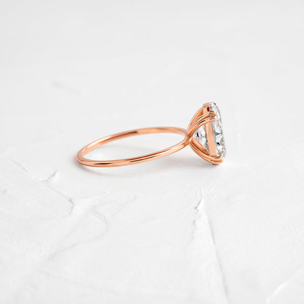 Solitaire Double Prong-Oval Lab Grown Diamond Engagement Ring - Solitaire-Oval Lab Grown Diamond Engagement Ring