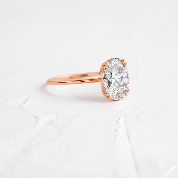 Solitaire Double Prong-Oval Lab Grown Diamond Engagement Ring - Solitaire-Oval Lab Grown Diamond Engagement Ring