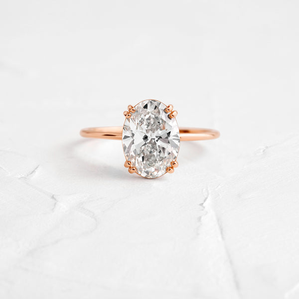 Solitaire Double Prong-Oval Lab Grown Diamond Engagement Ring - Solitaire-Oval Lab Grown Diamond Engagement Ring
