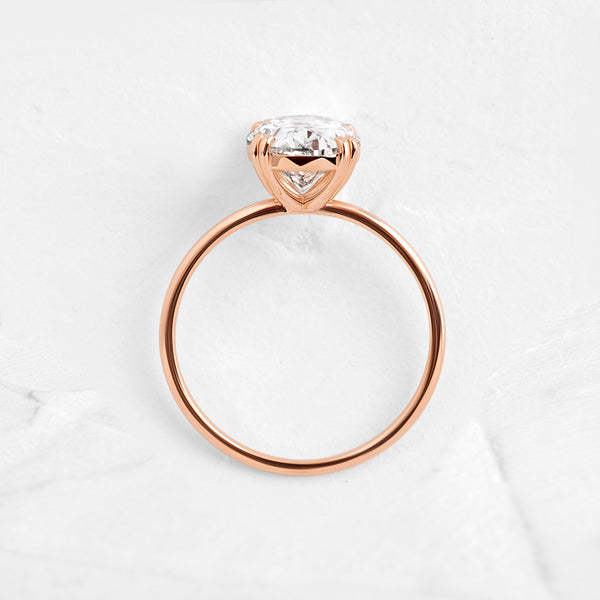 Solitaire Double Prong-Oval Lab Grown Diamond Engagement Ring - Solitaire-Oval Lab Grown Diamond Engagement Ring