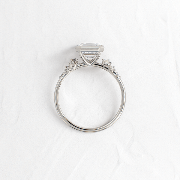 Cluster & Bezel-Asscher Lab Grown Diamond Engagement Ring - Solitaire-Oval Lab Grown Diamond Engagement Ring