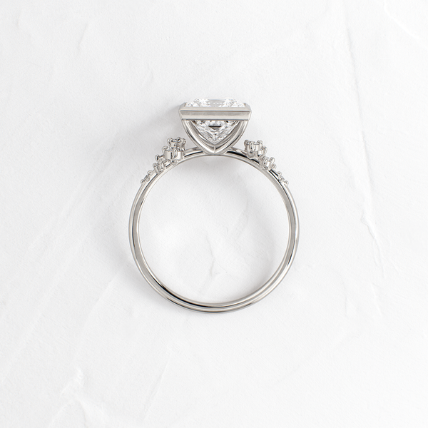 Cluster & Bezel-Princess Lab Grown Diamond Engagement Ring - Solitaire-Oval Lab Grown Diamond Engagement Ring