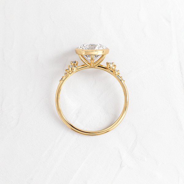 Cluster & Bezel-Round Lab Grown Diamond Engagement Ring - Solitaire-Oval Lab Grown Diamond Engagement Ring