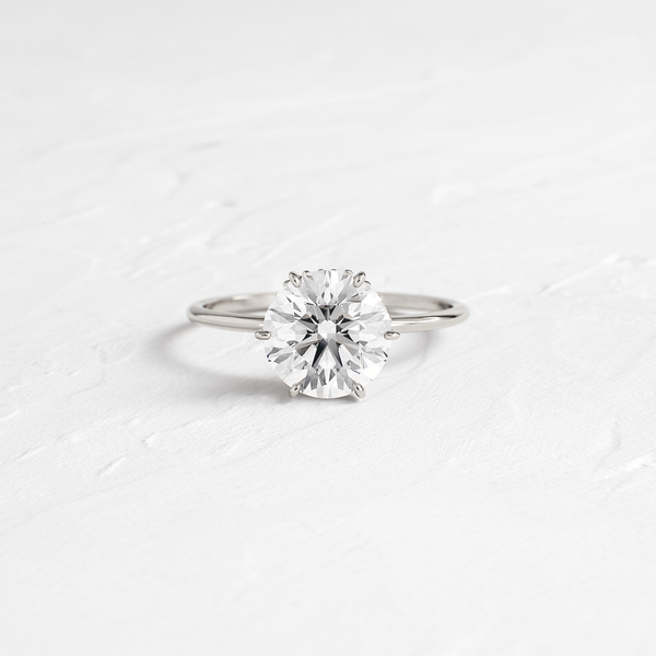 Hidden Halo-Round Lab Grown Diamond Engagement Ring - Solitaire-Oval Lab Grown Diamond Engagement Ring