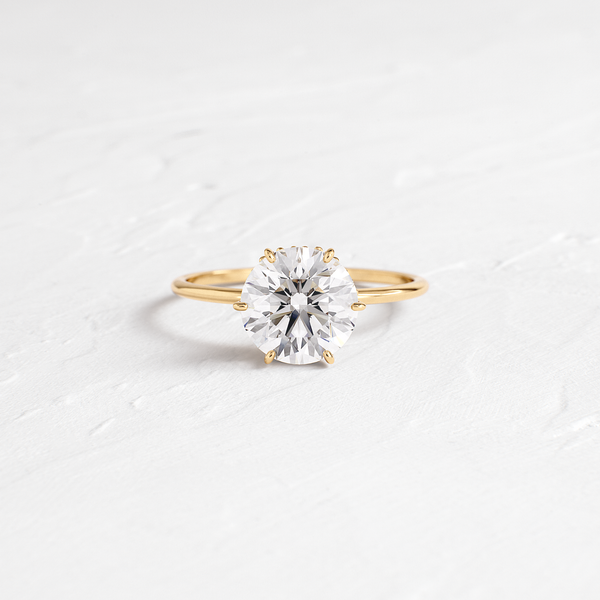 Hidden Halo-Round Lab Grown Diamond Engagement Ring - Solitaire-Oval Lab Grown Diamond Engagement Ring