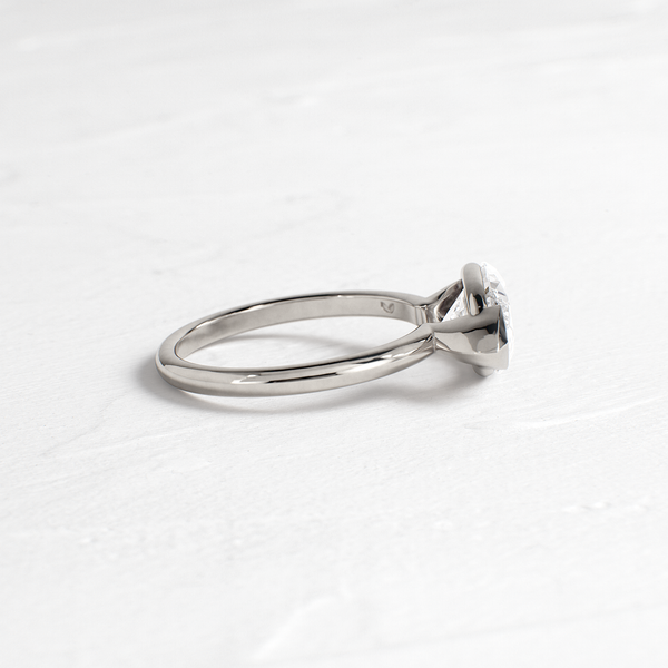East West Solitaire Half Bezel-Marquise Lab Grown Diamond Engagement Ring - Solitaire-Oval Lab Grown Diamond Engagement Ring